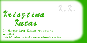 krisztina kutas business card